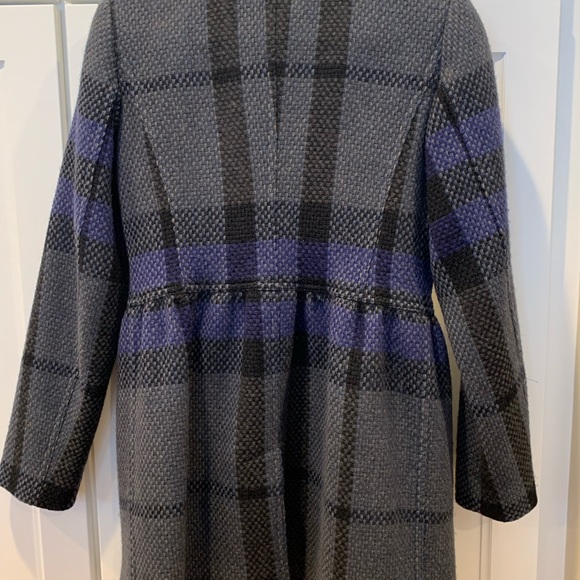 Authentic Burberry Brit Check Wool Coat 8 10 42 - Picture 4 of 9